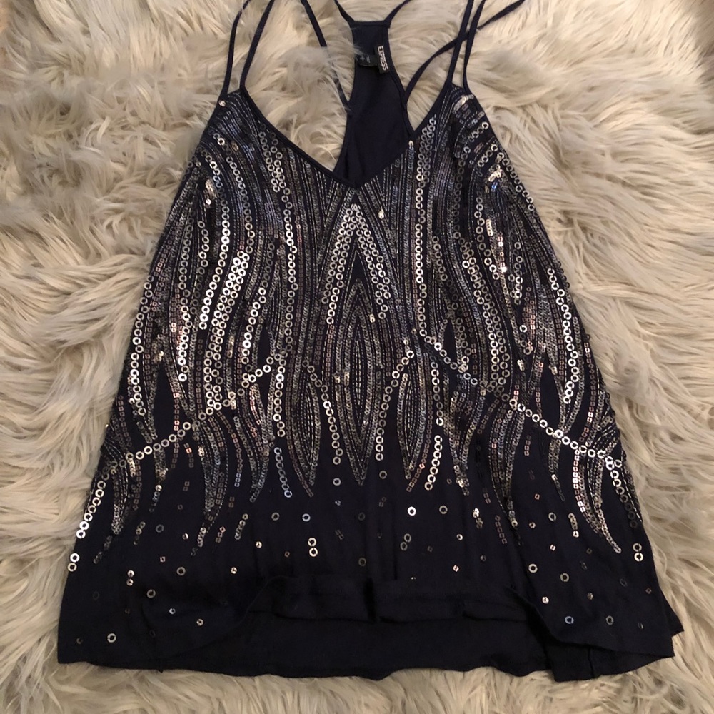 Tank top with sequins